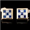 18K Gold 0.63ctw Sapphire & 0.40ctw Diamond Earrin