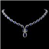 14K White Gold 25.15ct Sapphire & 2.07ct Diamond N