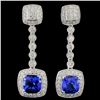 14K Gold 3.11ct Tanzanite & 0.99ct Diamond Earring