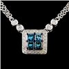 Image 2 : 14K White Gold 0.69ctw Fancy Color Diamond Necklac
