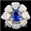 18K Gold 1.74ct Sapphire & 1.26ctw Diamond Ring