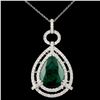 18K Gold 10.81ct Emerald & 2.18ctw Diamond Pendant