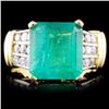 18K Gold 4.65ct Emerald & 0.63ct Diamond Ring