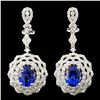 18K Gold 5.18ct Tanzanite & 3.32ctw Diamond Earrin