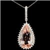 14K Gold 26.50ct Morganite & 1.34ctw Diamond Penda
