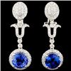 Image 1 : 18K Gold 7.02ct Tanzanite & 2.03ctw Diamond Earrin