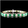 18K Gold 6.21ct Emerald & 3.84ctw Diamond Bracelet