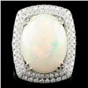 14K Gold 8.45ct Opal & 1.37ctw Diamond Ring