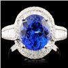 18K Gold 3.54ct Tanzanite & 0.66ctw Diamond Ring
