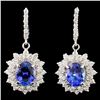 14K Gold 4.00ctw Tanzanite & 1.47ctw Diamond Earri