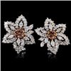 18K White Gold 5.54ctw Fancy Color Diamond Earring