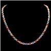 `14k Gold 29ct Sapphire 1.45ct Diamond Necklace
