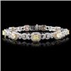 18K White Gold 5.66ctw Fancy Color Diamond Bracele