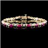 14K Yellow Gold 4.00ct Ruby & 0.25ct Diamond Brace