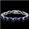 `14k Gold 35.8ct Sapphire 0.75ct Diamond Bracelet