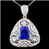 18K White Gold 4.13ct Tanzanite & 1.35ct Diamond P