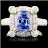 18K White Gold 4.18ct Sapphire & 1.02ct Diamond Ri