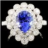 18K Gold 1.95ct Tanzanite & 0.87ctw Diamond Ring
