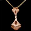 Image 1 : 14K Gold 0.70ctw Fancy Color Diamond Pendant