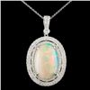 Image 1 : 18K Gold 7.94ct Opal & 1.18ctw Diamond Pendant