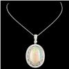 Image 2 : 18K Gold 7.94ct Opal & 1.18ctw Diamond Pendant