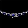 Image 2 : `14k Gold 30ct Sapphire 1.10ct Diamond Necklace