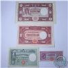 Image 1 : Group lot of four banknotes Italy 1943 to 1948 Extra Fine or better.  Denominations include 50 Lire,