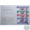 Image 1 : Group lot of four specimen banknotes from Mauritius 1978 UNC Condition.  Denominations include 5 Rup
