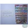 Image 1 : Group lot of seven specimen banknotes Bahrain 1978 UNC Condition.  Denominations include 100 Fils, 1