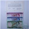 Image 1 : Group lot of three specimen banknotes from Solomon Islands 1979 UNC Condition.  Denominations includ