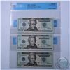 Image 1 : Group lot of three 2009 Federal Reserve $20 notes with consecutive serial numbers.  Geithner-Rios, S
