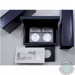 2013 2-Coin Silver American Eagle $1 West Point Set both coins are a First Strike ANACS Certified EU