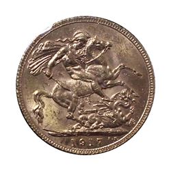 Canada 1917-c Gold Sovereign Brilliant Uncirculated