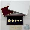 Image 1 : 2001 Canada Fractional Gold Maple Leaf 5-coin hologram set.  Contains 1oz, 1/2oz ,1/4oz,1/10oz & 1/2