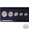 Image 2 : 2001 Canada Fractional Gold Maple Leaf 5-coin hologram set.  Contains 1oz, 1/2oz ,1/4oz,1/10oz & 1/2