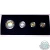 Image 2 : 2009 Canada 30th Anniversary Fractional Gold Maple Leaf 4-coin hologram set. Contains 1oz, 1/4oz, 1/