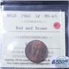 Image 1 : Newfoundland 1-cent 1940 ICCS Certified MS-63 Red and Brown