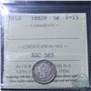 Image 1 : Newfoundland 5-cent  1882-H ICCS Certified F-15