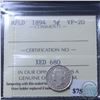Image 1 : Newfoundland 5-cent 1894 ICCS Certified VF-20