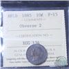 Image 1 : Newfoundland 10-cent 1885 Obverse 2 ICCS Certified F-15