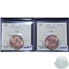 Image 1 : 1-cent 1911 & 1912 ICCS Certified MS-64 Red. 2pcs.