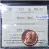 Image 1 : 1-cent 1962 Harp/Guitar ICCS Certified MS-65