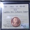 Image 1 : 1-cent 1965 Large Beads Blunt 5 ICCS Certified MS-66 Red; Heavy Cameo