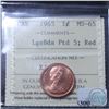 Image 1 : 1-cent 1965 Large beads Pointed 5 ICCS Certified MS-65 Red