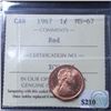 Image 1 : 1-cent 1967 ICCS Certified MS-67 Red