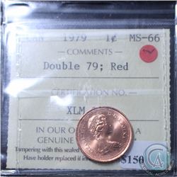 1-cent 1979 Double 79 ICCS Certified MS-66 Red