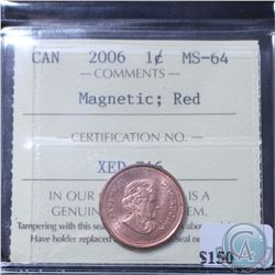 1-cent 2006 Magnetic ICCS Certified MS-64 Red