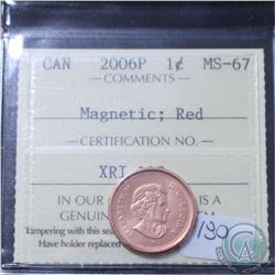 1-cent 2006-P Magnetic ICCS Certified MS-67 Red