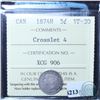 Image 1 : 5-cent 1894 Crosslet 4 ICCS Certified VF-30