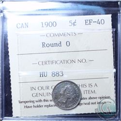 5-cent 1900 Round 0 ICCS Certified EF-40